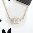 Cushion Lab Diamond Pendant in Bezel Setting with Accent Diamonds and Anchor Chain - YDJLP40