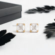 Cushion Lab Diamond Studs in Trio-Prongs - YDJLE27