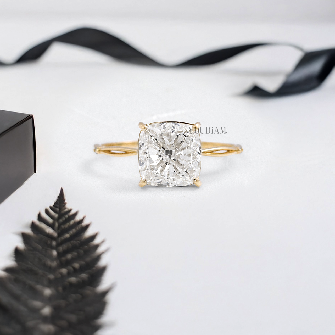 Cushion Lab Diamond in Split and Thin Band Ring - YDJLR105