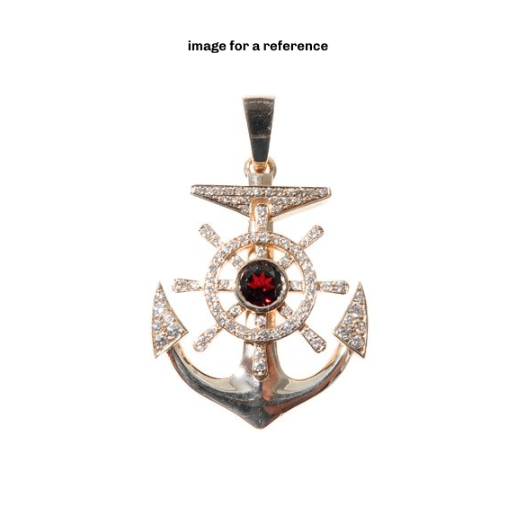 Custom Made Jewelry - Anchor Pendant in Silver with 14kt Gold Plated