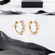 Diamond Huggie Hoop Earrings in Bezel Setting - YDJLE37