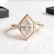 Dutch Marquise Lab Diamond in Bezel with Two Trillions in Side Ring - YDCJR07