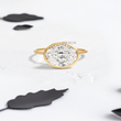 East-West Oval Lab Diamond in Bezel Setting Ring - YDJLR109