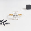 Elongated Radiant Lab Diamond on Twist Style Band Ring - YDJLR180