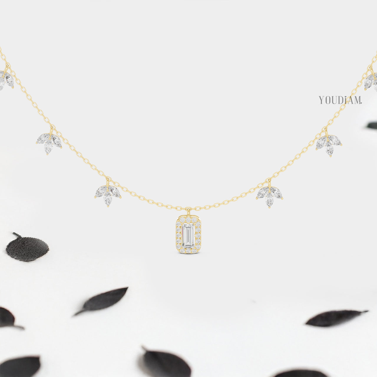 20 Karat Tenniskette mit abgestuften Diamanten aus 14 Karat Weißgold - UDJNL05