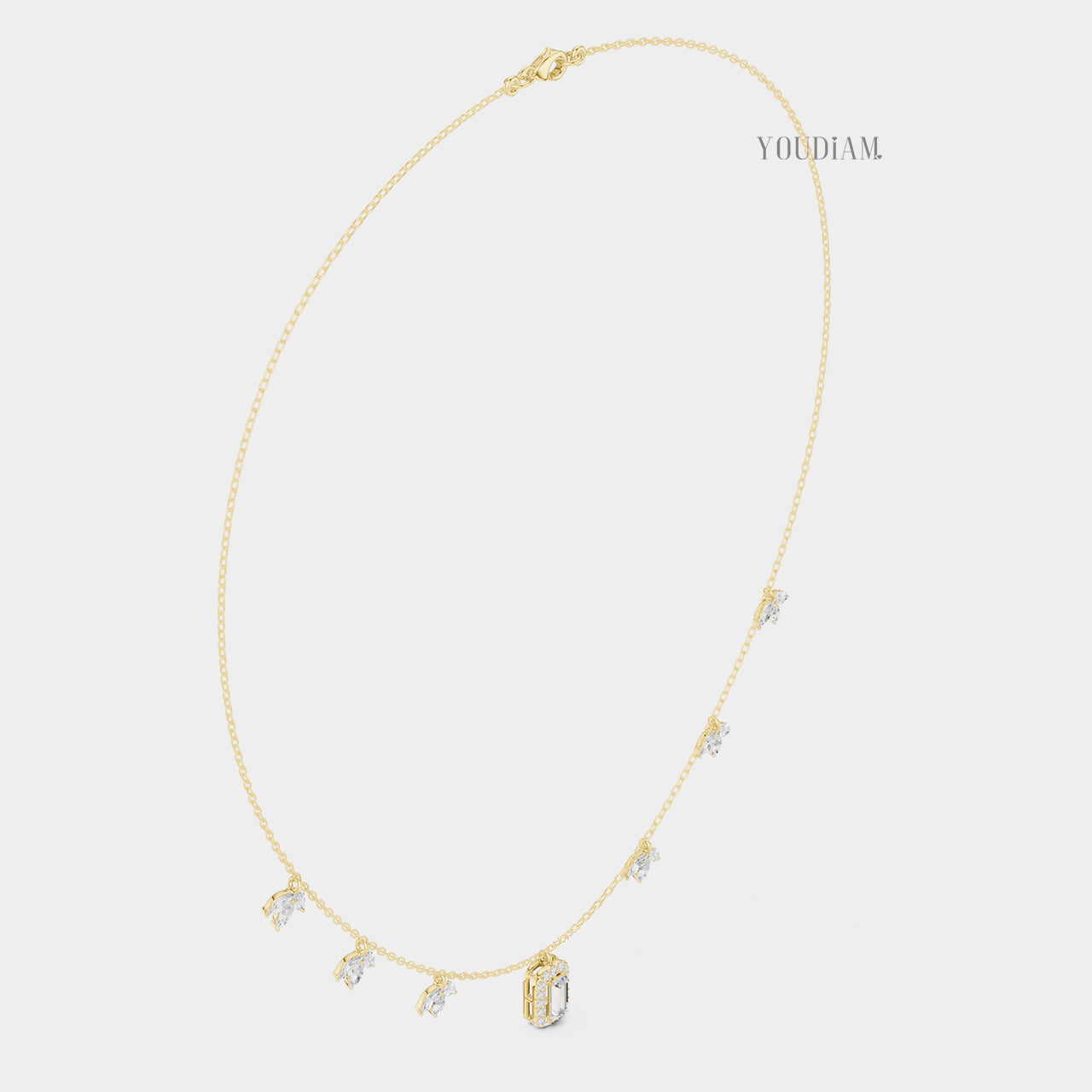 20 Karat Tenniskette mit abgestuften Diamanten aus 14 Karat Weißgold - UDJNL05