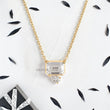 Emerald Cut Lab Diamond Pendant Accented by Pear Cut Lab Diamond and Anchor Chain - YDJLP23