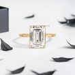 Emerald Lab Diamond in Split and Thin Band Ring - YDJLR159