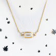 Emerald Lab Diamond Pendant in Bezel Setting with Accent Diamonds and Anchor Chain - YDJLP36