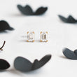 Emerald Lab Diamond Studs in Trio-Prongs - YDJLE26