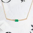 Emerald with Curve Pave Lab Diamonds Bar Pendant and Anchor Chain - YDJLP59