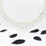 14ctw Graduated Pear Diamond Fringe Waterfall Necklace in Solid Gold - YDJLN09