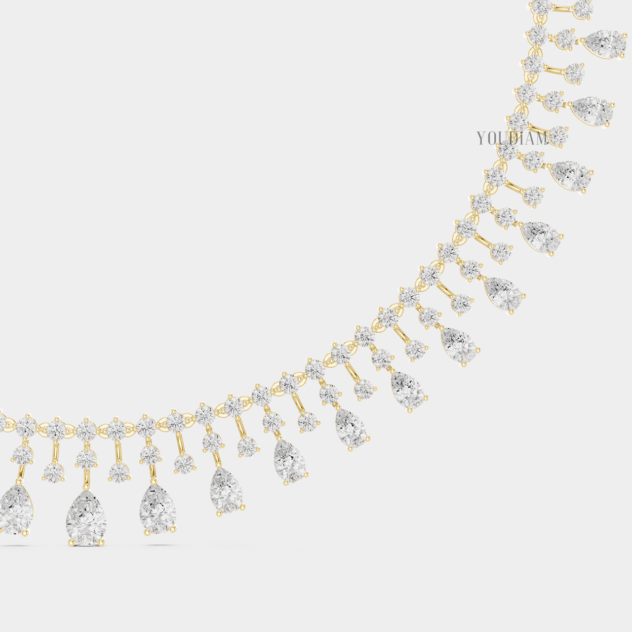 20 Karat Tenniskette mit abgestuften Diamanten aus 14 Karat Weißgold - UDJNL05