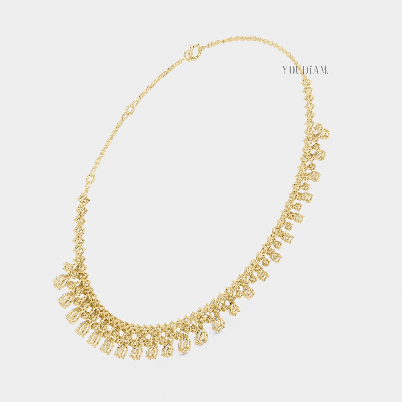20 Karat Tenniskette mit abgestuften Diamanten aus 14 Karat Weißgold - UDJNL05