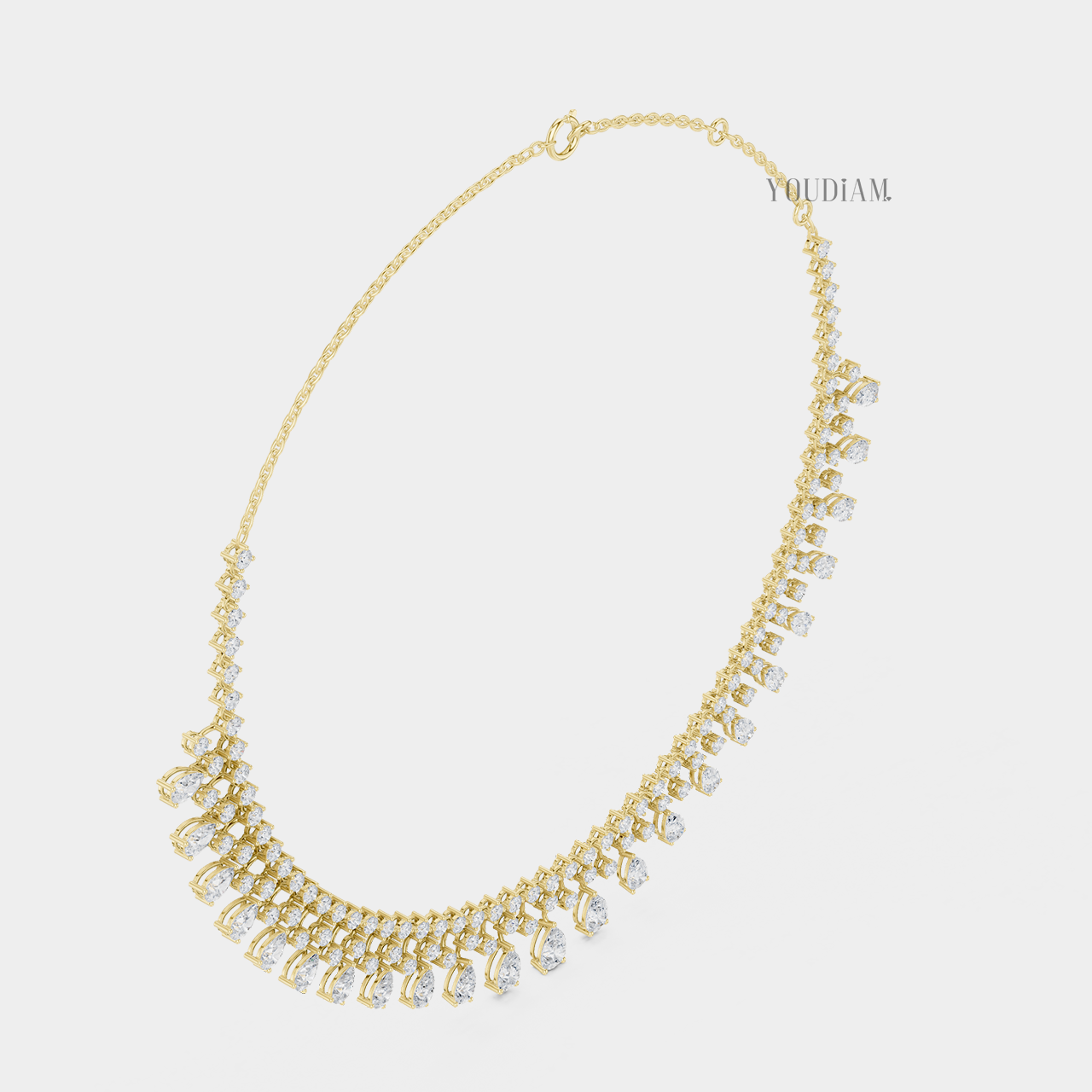 20 Karat Tenniskette mit abgestuften Diamanten aus 14 Karat Weißgold - UDJNL05
