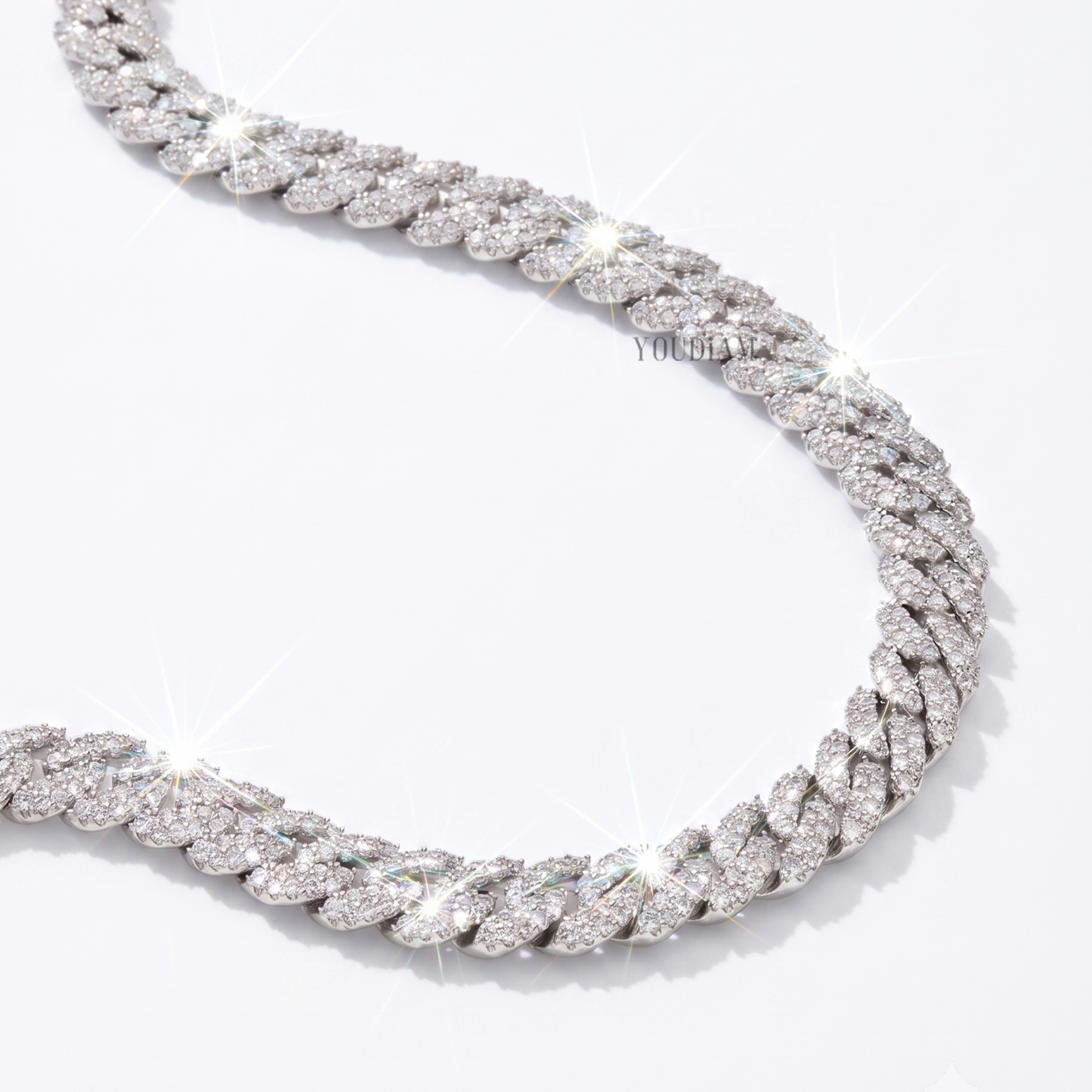 20 Karat Tenniskette mit abgestuften Diamanten aus 14 Karat Weißgold - UDJNL05