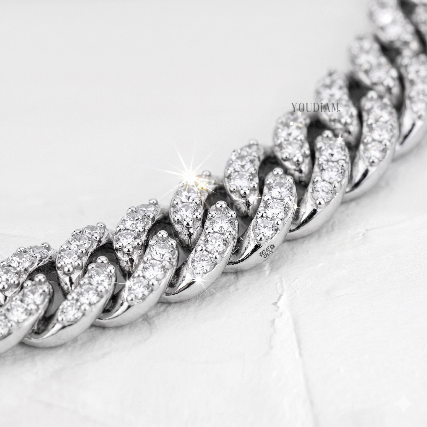 20 Karat Tenniskette mit abgestuften Diamanten aus 14 Karat Weißgold - UDJNL05