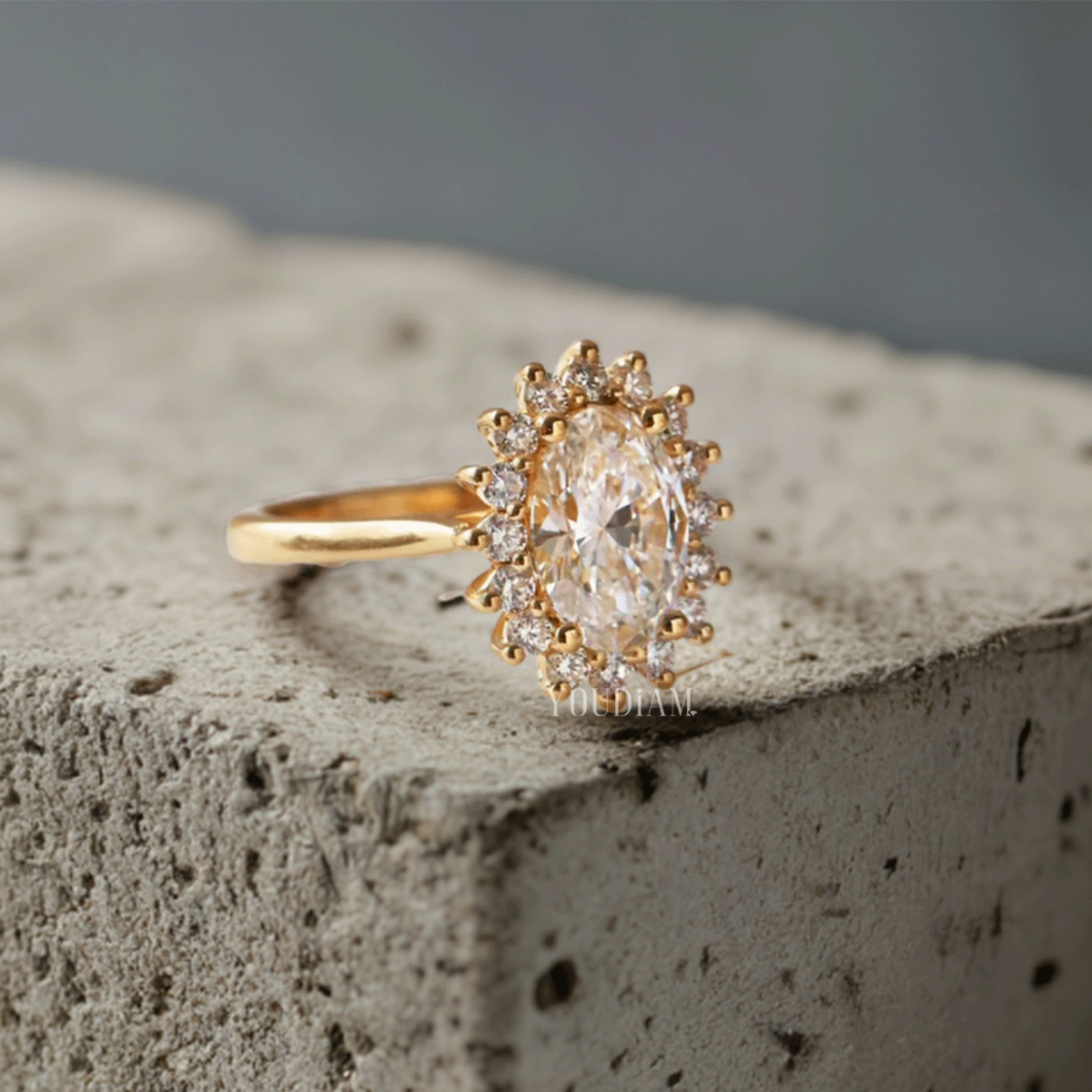 Princess Diana Style Oval Lab Diamond Ring - EUDJLR33