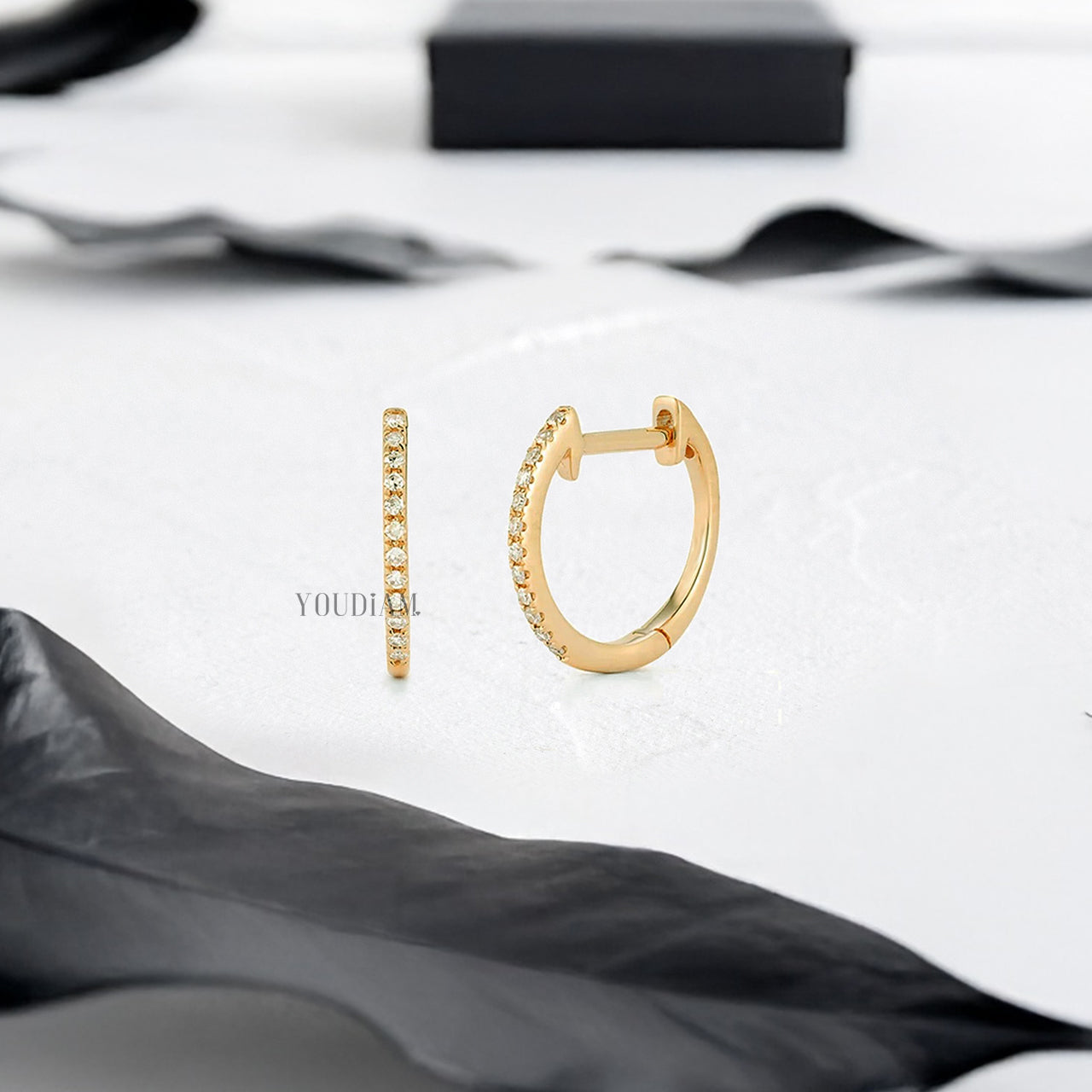 Lab Diamond Huggie Earrings - YDJLE48