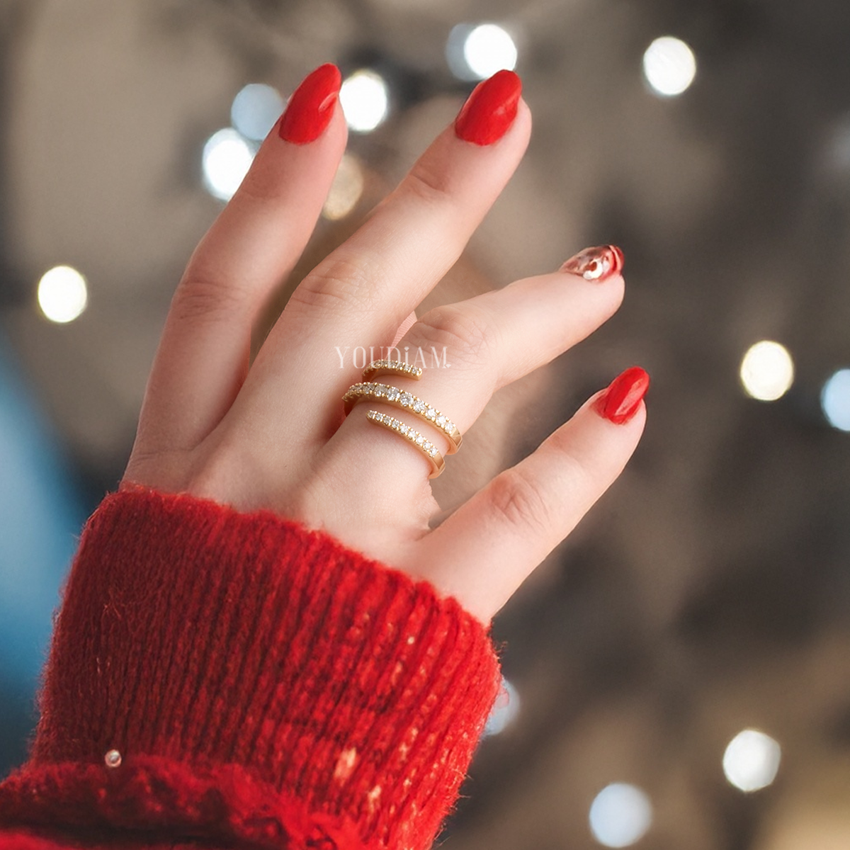 Lab Diamond Spiral Ring Eternity Band - EUDJLB03