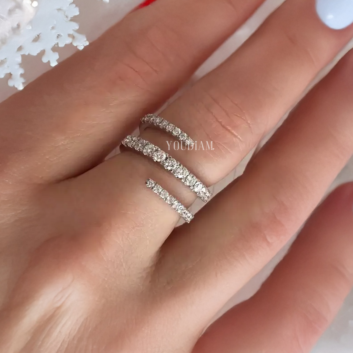 Lab Diamond Spiral Ring Eternity Band - EUDJLB03