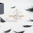 Marquise Lab Diamond in Double-Prongs and Distance Diamonds on Band Ring - YDJLR145