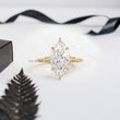 Marquise Lab Diamond in Six Prongs with Six Accented Diamond Ring - YDJLR199