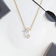 Marquise Lab Diamond Solitaire Pendant in Trio Prongs and Anchor Chain - YDJLP44