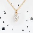 Marquise Lab Diamond Solitaire Pendant in Two Prongs and Anchor Chain - YDJLP04