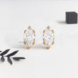 Marquise Lab Diamond Studs in Trio-Prongs - YDJLE32