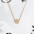 Mini Disc Pendant with Lab Diamonds and Anchor Chain - YDJLP62