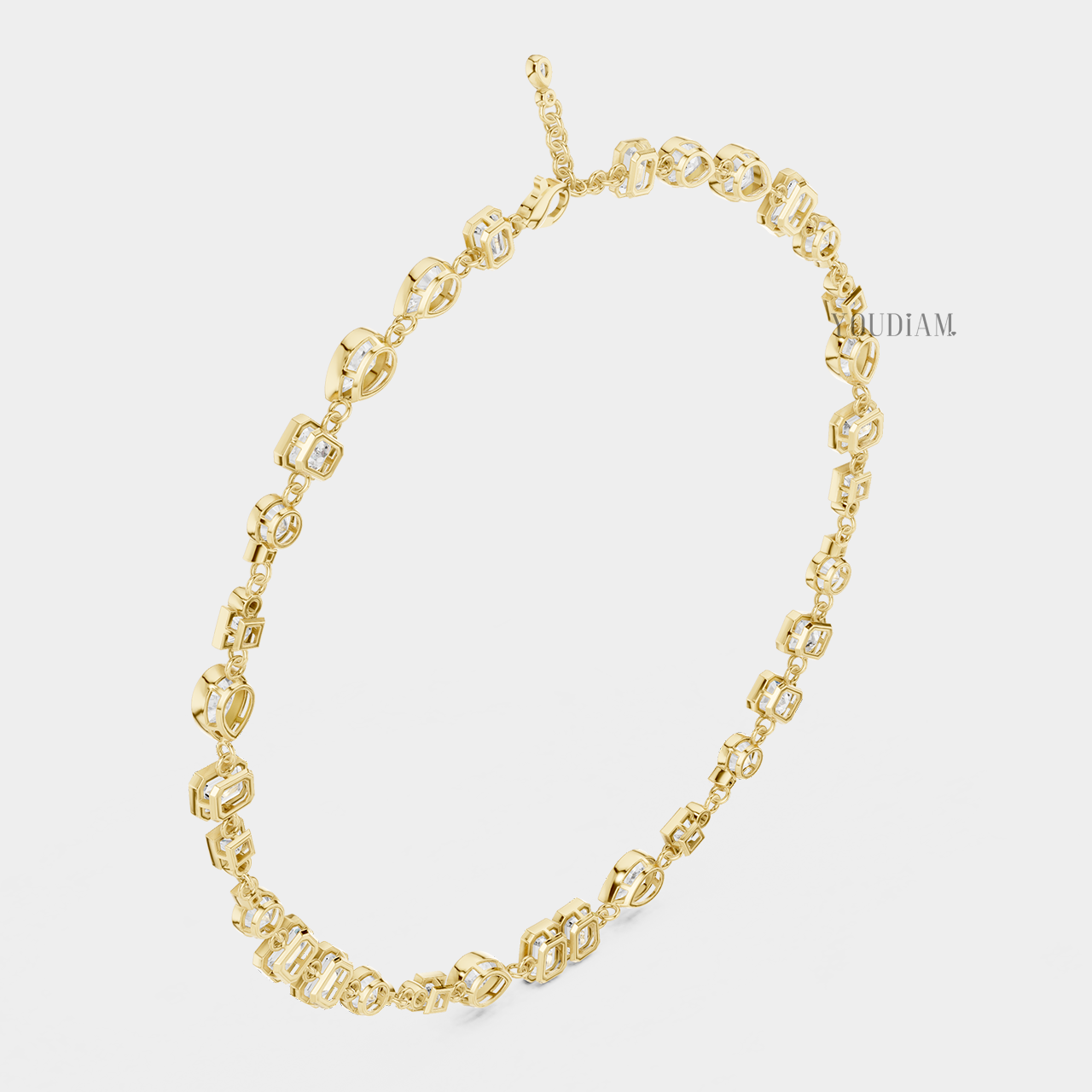 20 Karat Tenniskette mit abgestuften Diamanten aus 14 Karat Weißgold - UDJNL05