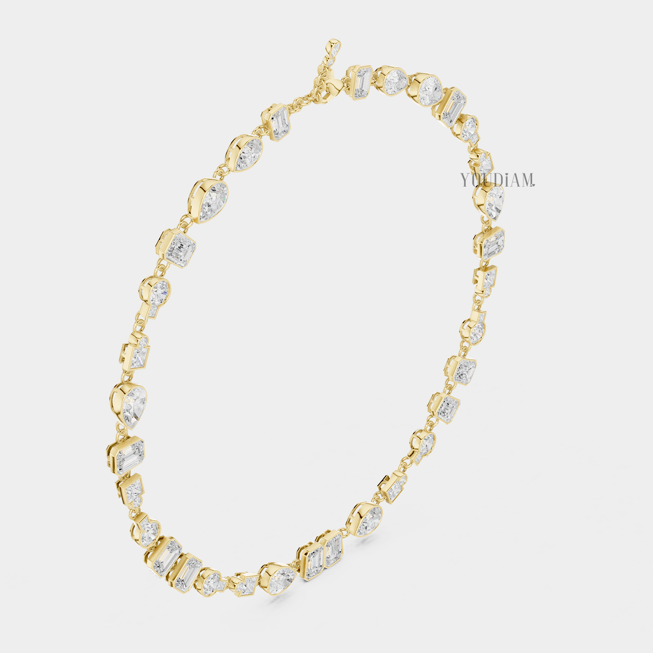 20 Karat Tenniskette mit abgestuften Diamanten aus 14 Karat Weißgold - UDJNL05