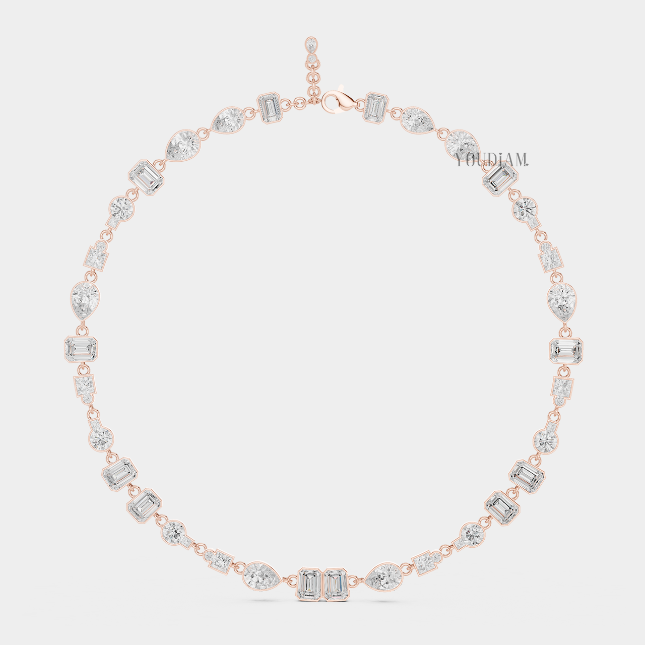 20 Karat Tenniskette mit abgestuften Diamanten aus 14 Karat Weißgold - UDJNL05