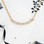 Mix of Six Baguette and Two Round Lab Diamonds Pendant and Anchor Chain - YDJLP02