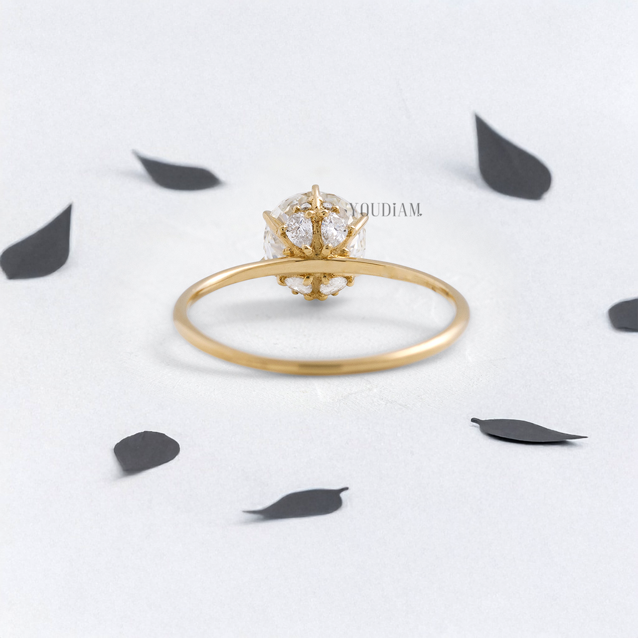 Old European Cut Round Lab Diamond Solitaire Ring - YDJLR111