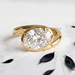 Oval Lab Diamond in Claw and Bypass Setting Ring - YDCJR10