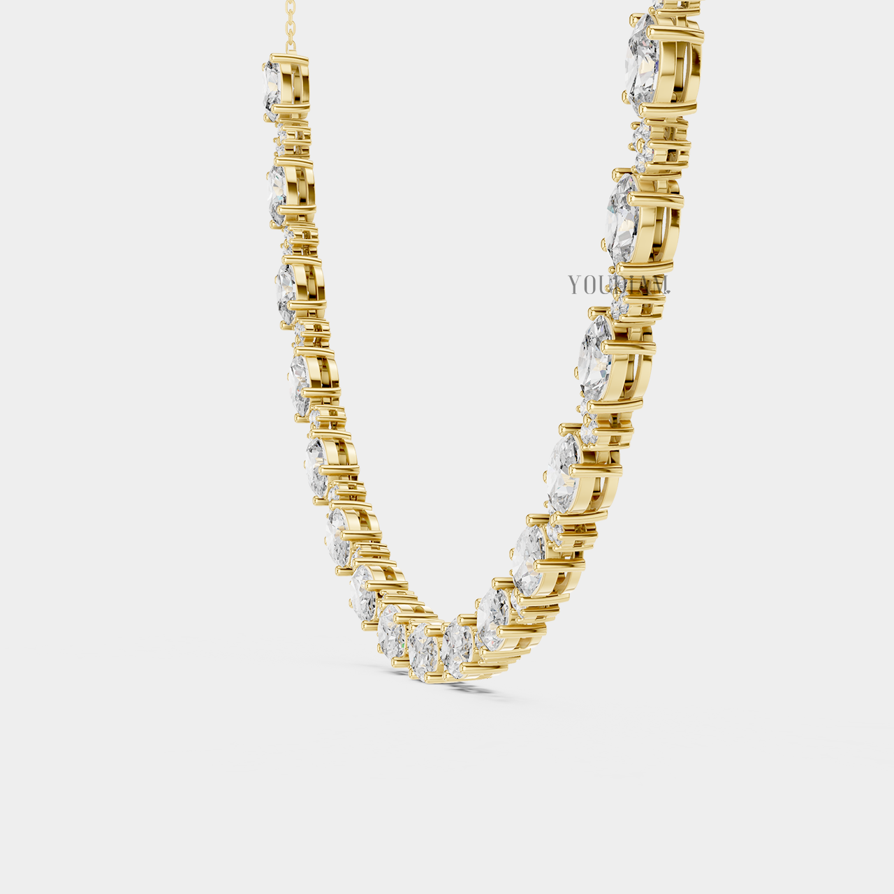 20 Karat Tenniskette mit abgestuften Diamanten aus 14 Karat Weißgold - UDJNL05