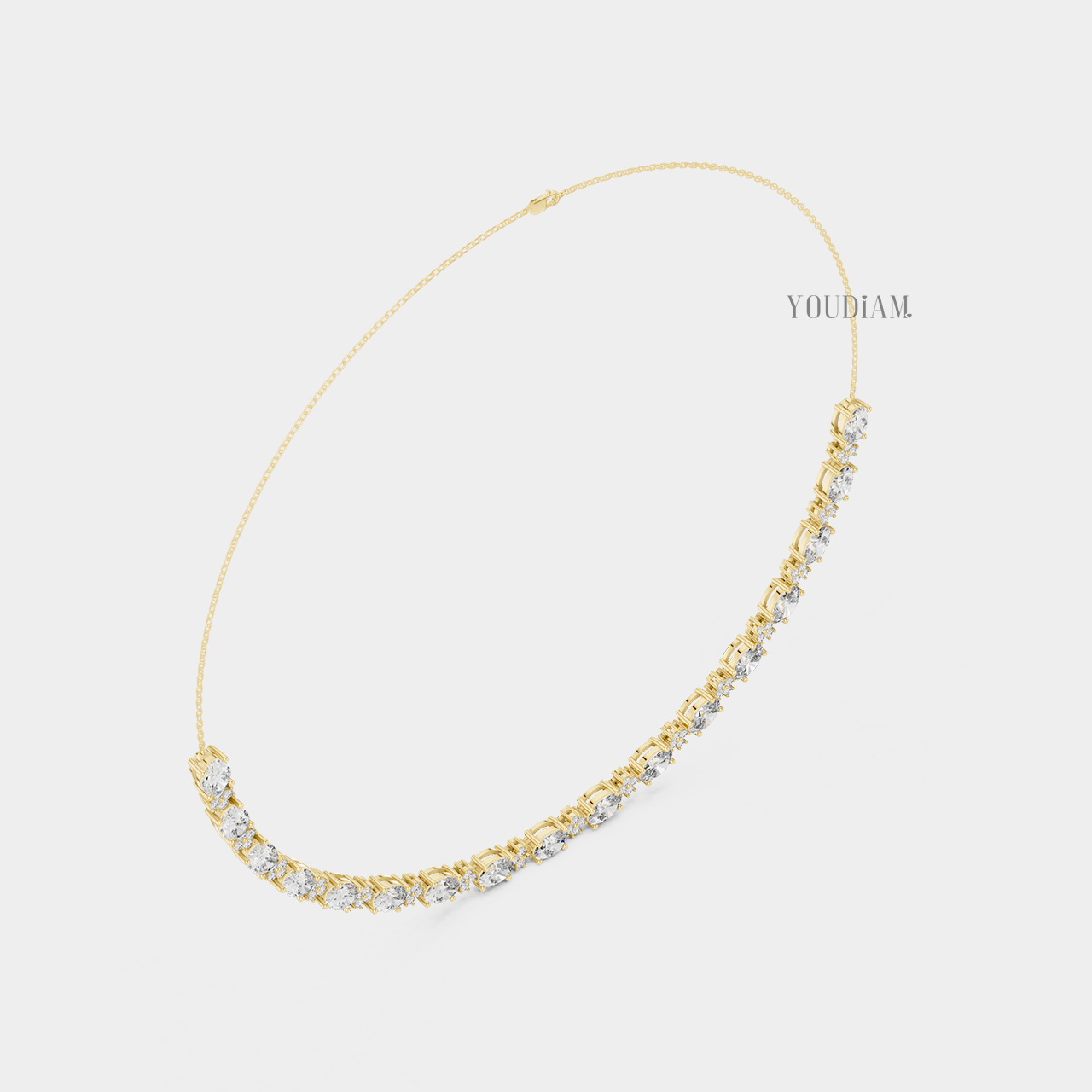 20 Karat Tenniskette mit abgestuften Diamanten aus 14 Karat Weißgold - UDJNL05