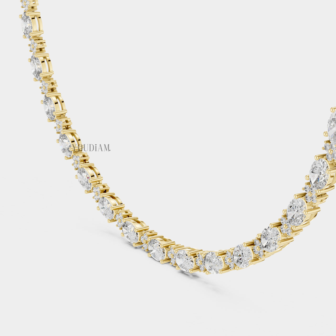 20 Karat Tenniskette mit abgestuften Diamanten aus 14 Karat Weißgold - UDJNL05