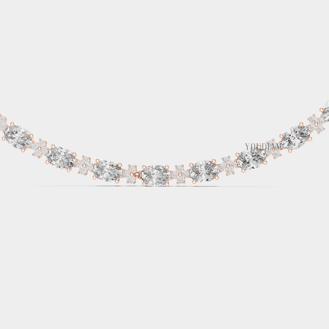 20 Karat Tenniskette mit abgestuften Diamanten aus 14 Karat Weißgold - UDJNL05