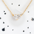 Overlap Two Pear Lab Diamonds Pendant in Heart Shape and Anchor Chain - YDJLP14