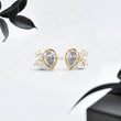 Pear Cut Lab Diamond Studs with Two Accented Pear Diamonds - YDJLE60