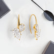 Pear Cut Lab Diamond with Accented Pear Diamond Stud Earrings - YDJLE44