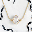 Pear Lab Diamond Pendant in Bezel Setting with Accent Diamonds and Anchor Chain - YDJLP38