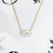Pear Lab Diamond Solitaire Pendant in Trio Prongs and Anchor Chain - YDJLP45