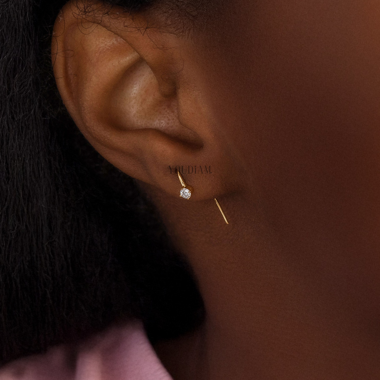 Petite Solitaire Lab Diamond Studs - YDJLE04