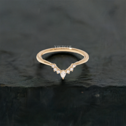 Pointed Tiara Band with Tiny Lab Diamonds - EUDJLB07