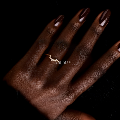 Pointed Tiara Band with Tiny Lab Diamonds - EUDJLB07