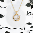 Portal Pendant with Mix Cut Lab Diamonds and Anchor Chain - YDJLP16
